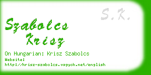 szabolcs krisz business card